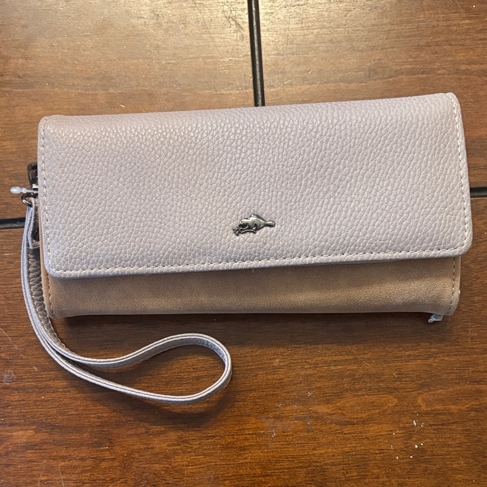 Roots mauve Leather Women's Clutch/Wristlet